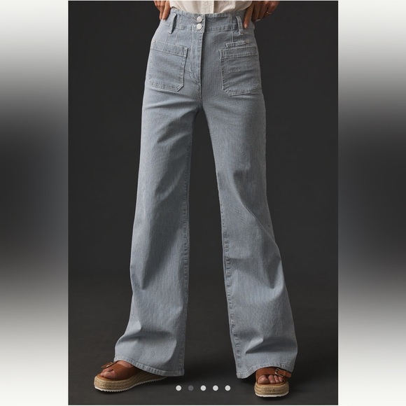 Anthropologie Junie Wide Leg Stripe jeans SZ 31 NWOT - Picture 6 of 6
